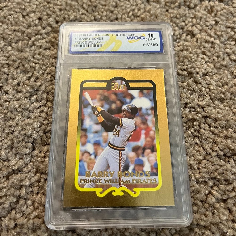 Graded WCG 1993 23k Gold Border Barry Bonds Prince William Pirates.